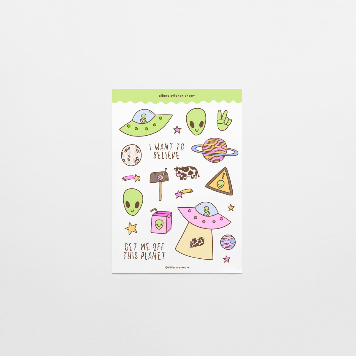 Aliens Sticker Sheet