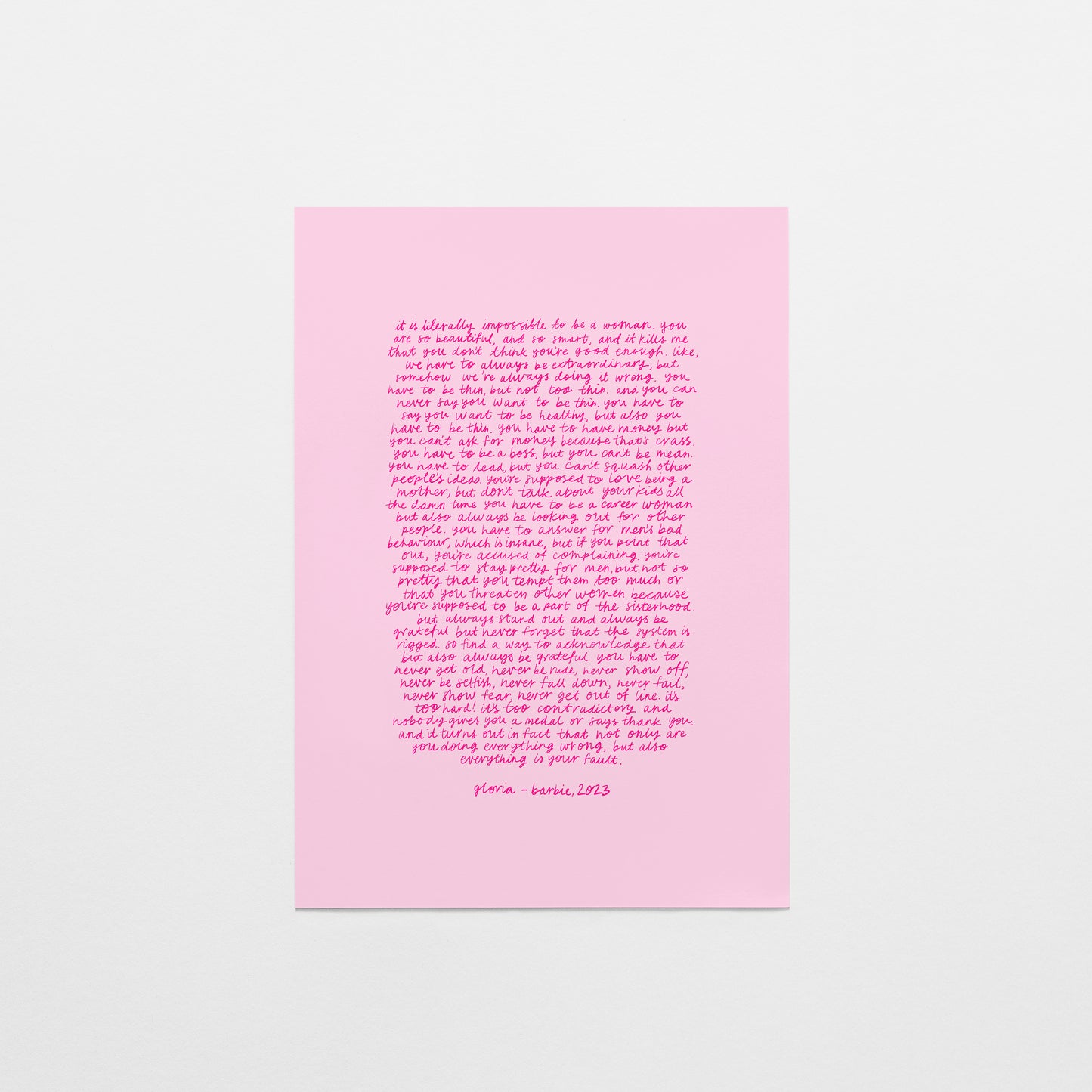 Barbie Speech Postcard