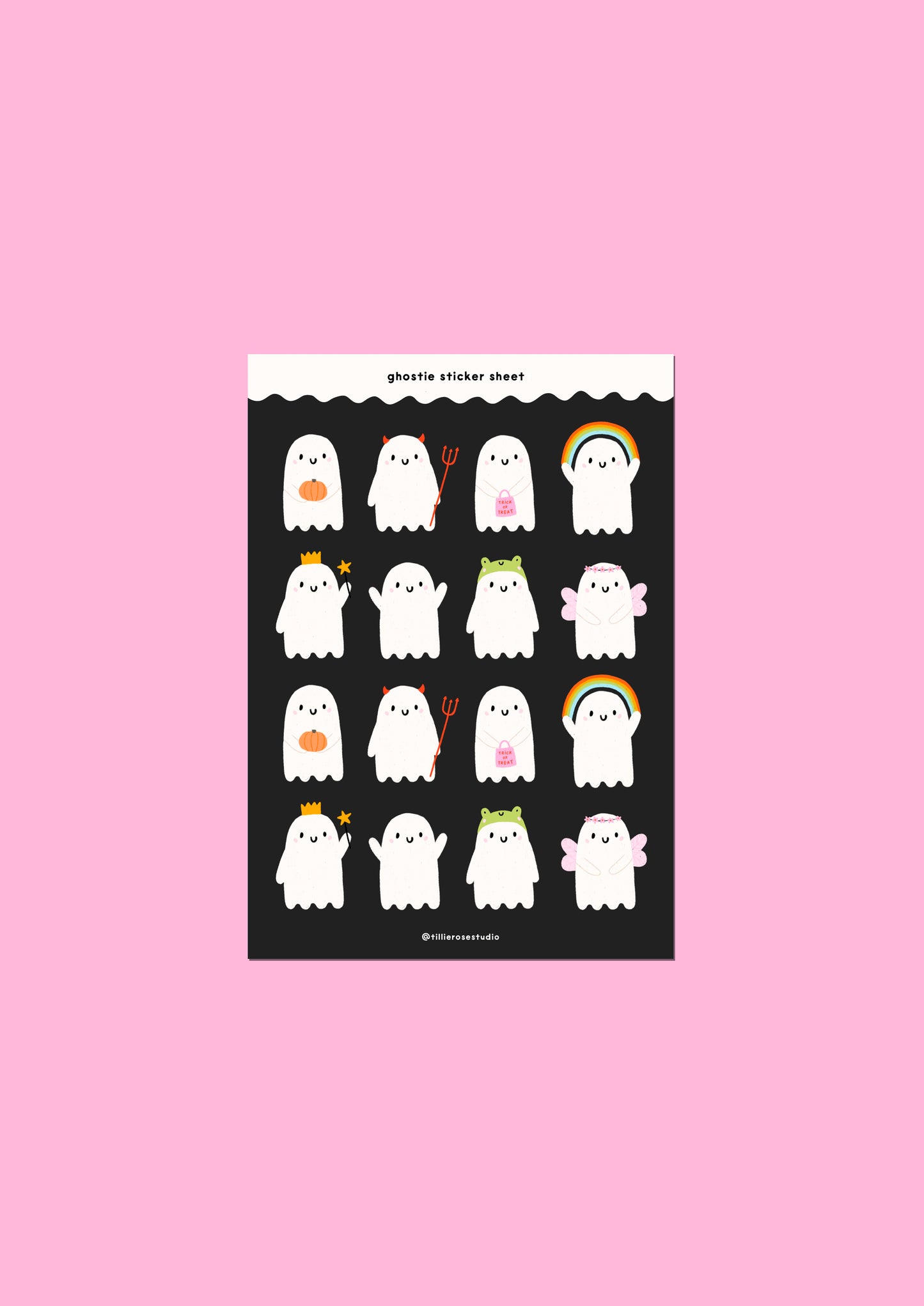 Ghosties Black Sticker Sheet