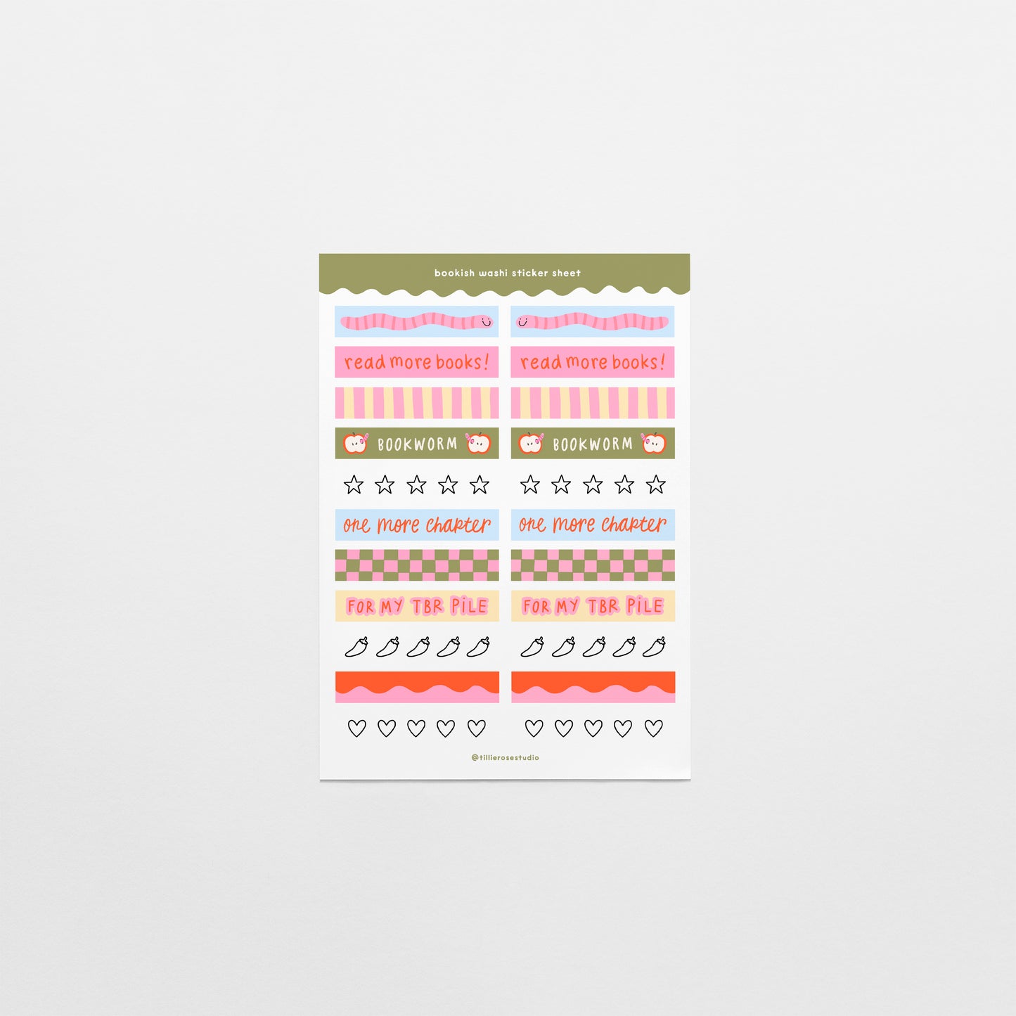 Bookish Washi Sticker Sheet