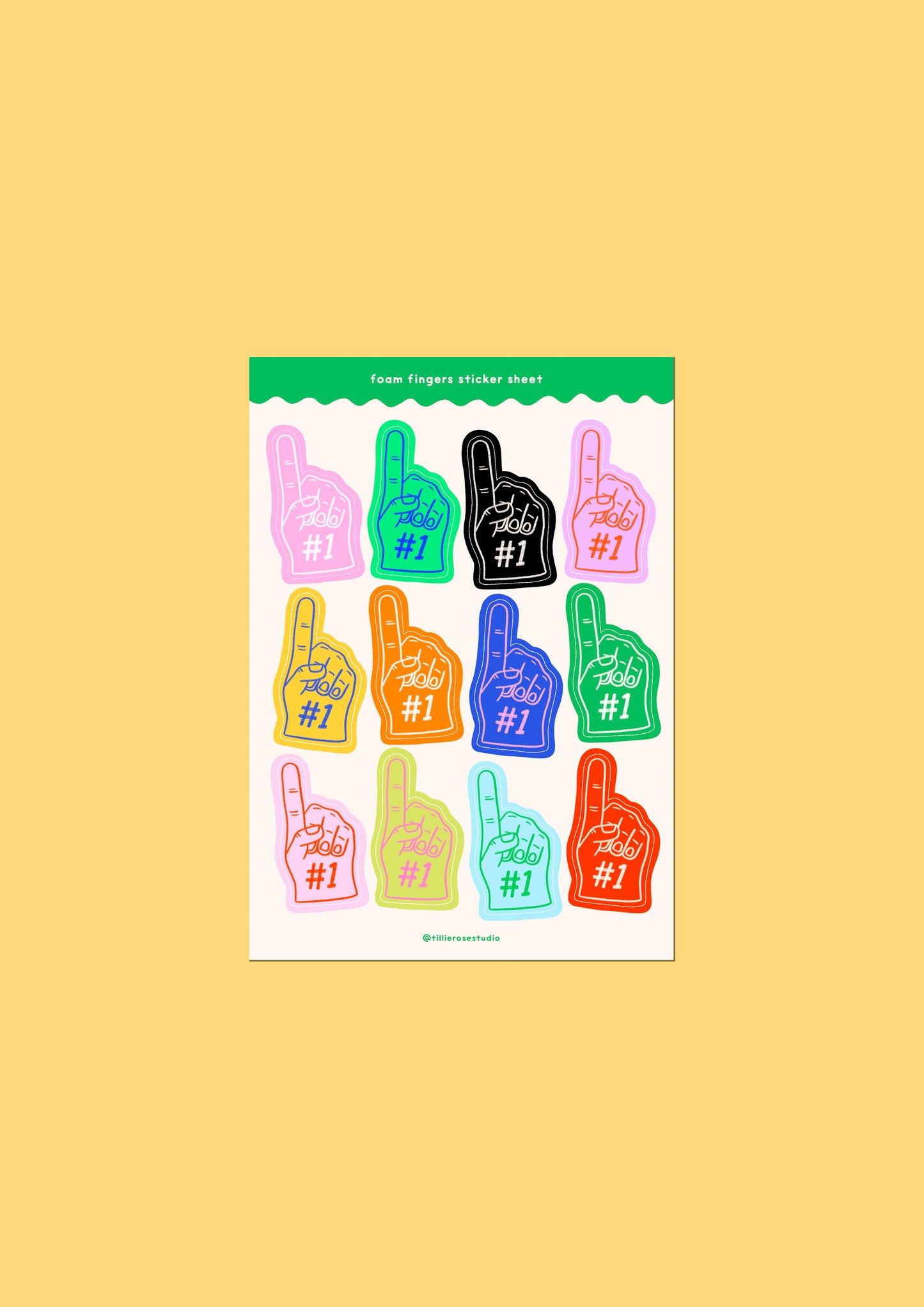 Foam Fingers Sticker Sheet