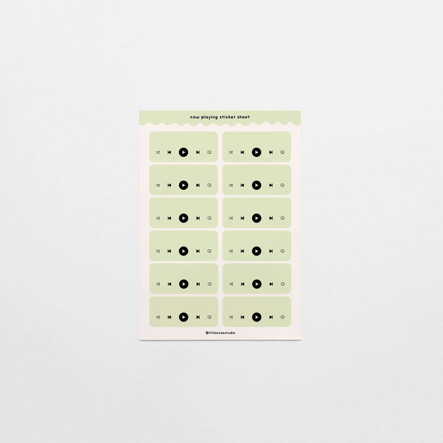 Green Now Playing Sticker Sheet