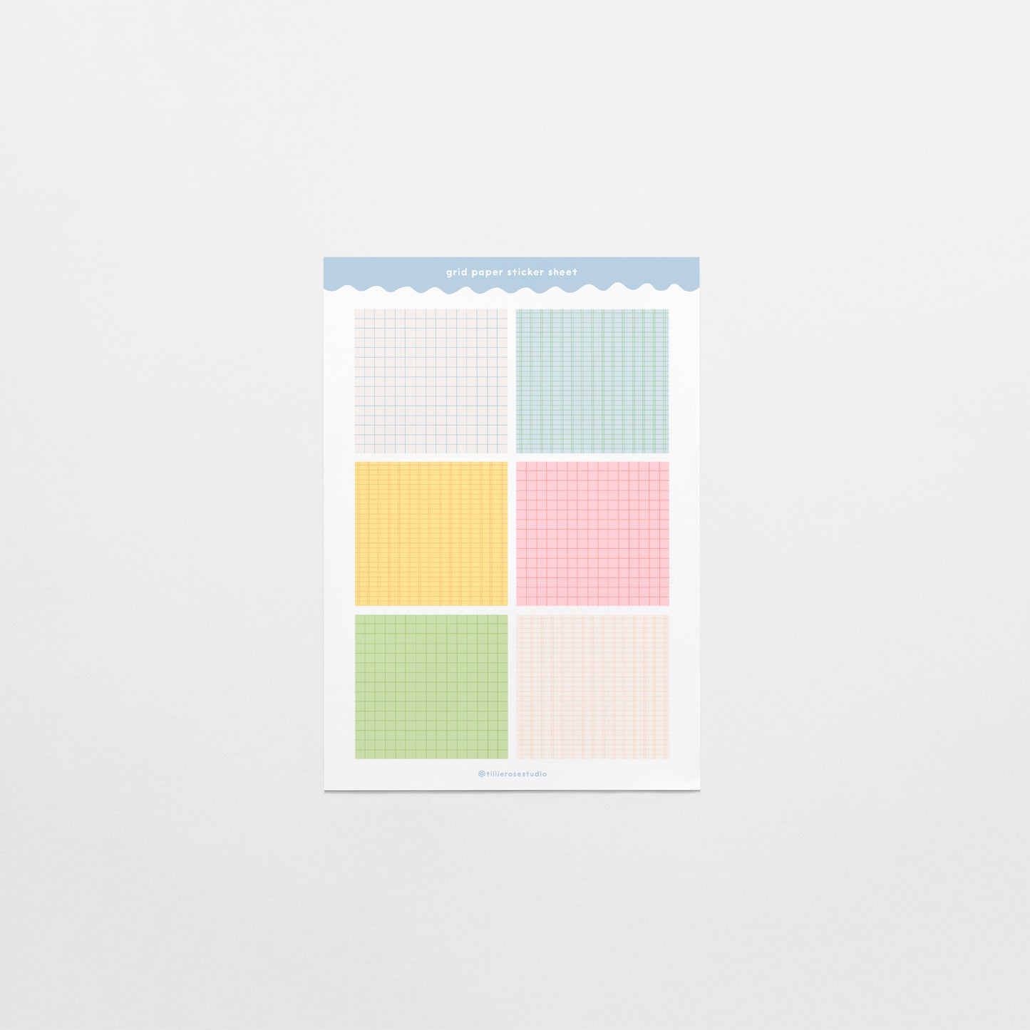Grid Paper Squares Sticker Sheet
