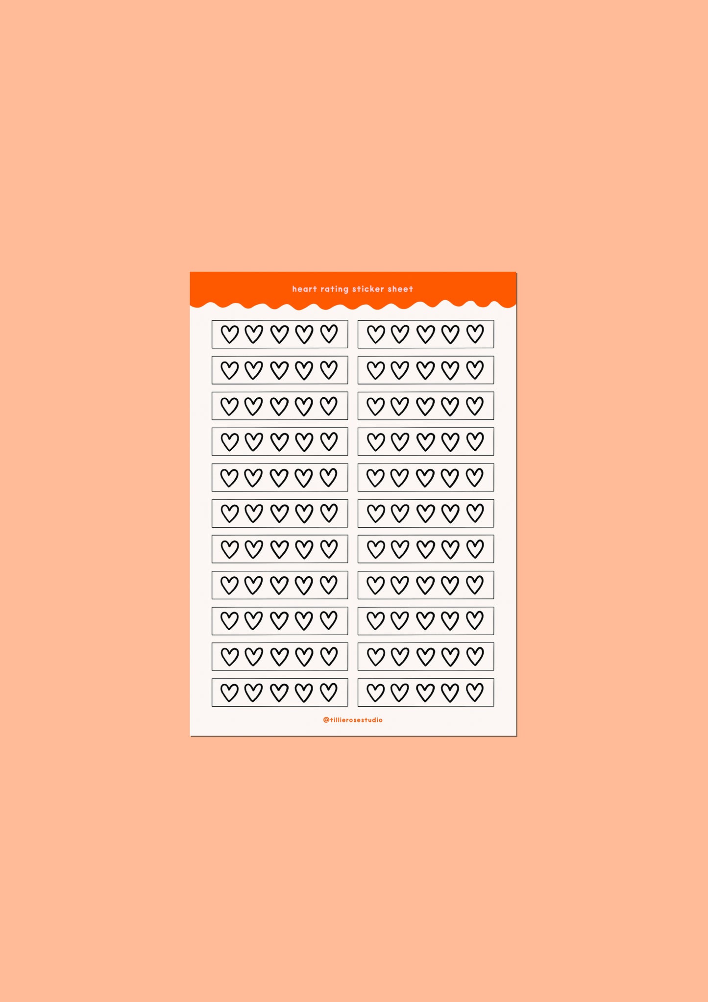 Heart Rating Sticker Sheet