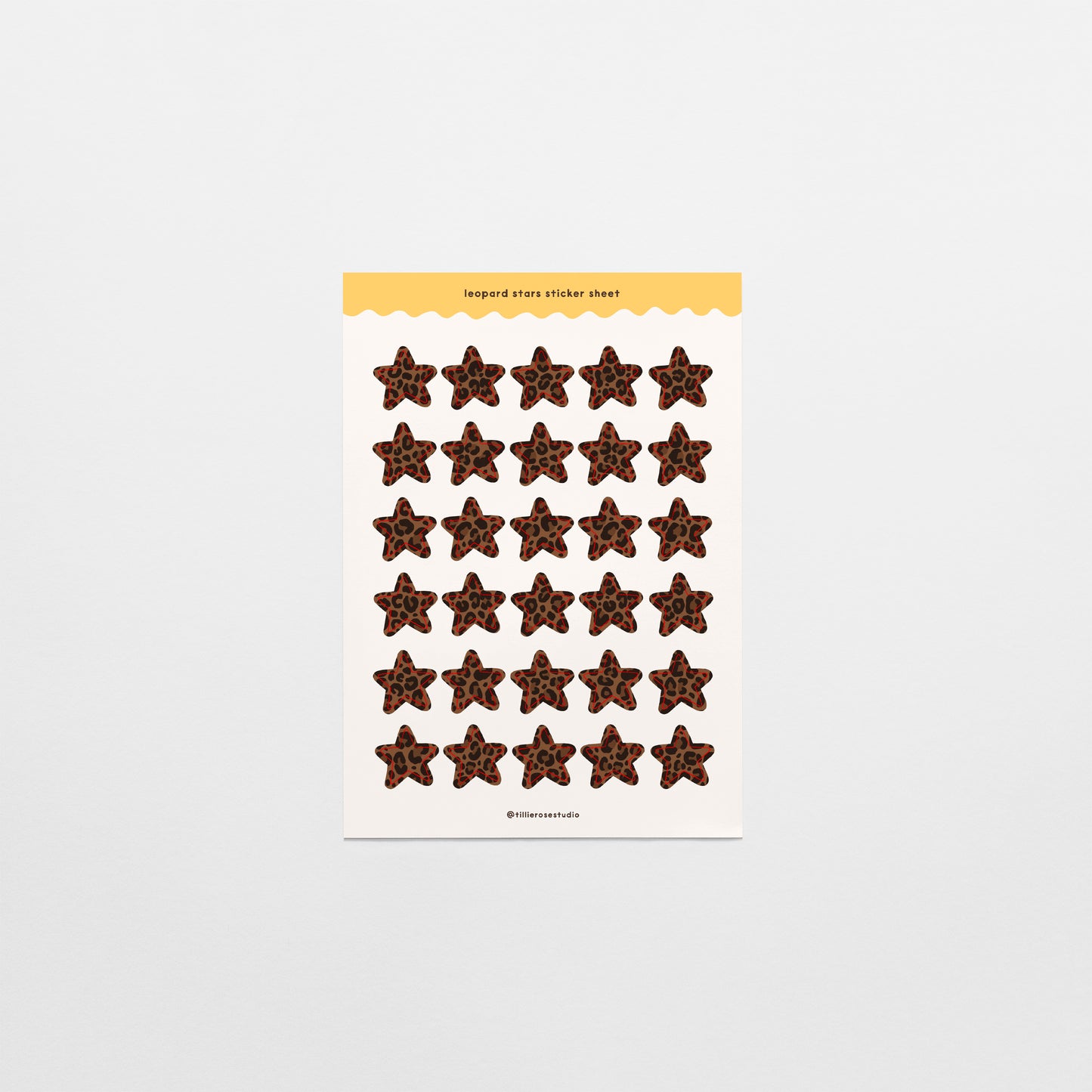 Leopard Print Stars Sticker Sheet