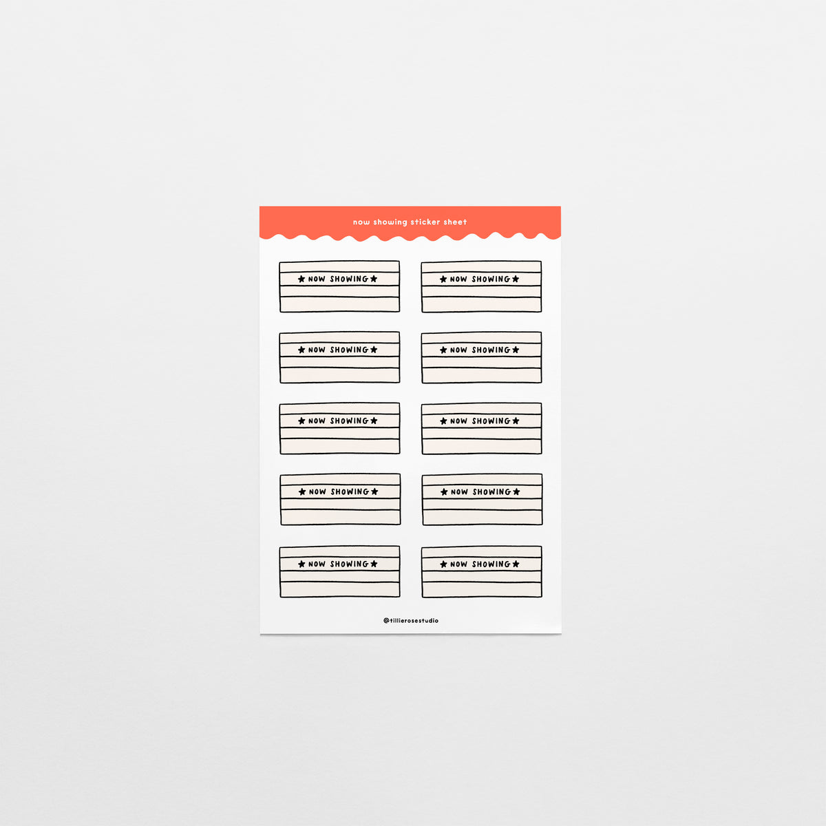 Now Showing Sticker Sheet