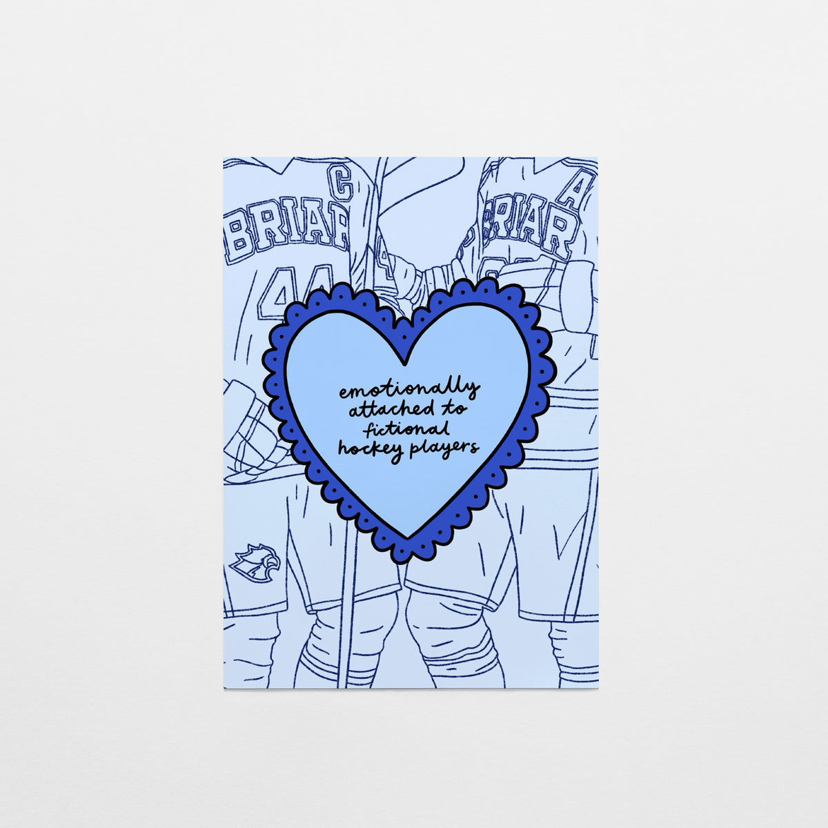 Emotionally Attached To Fictional Hockey Players Postcard