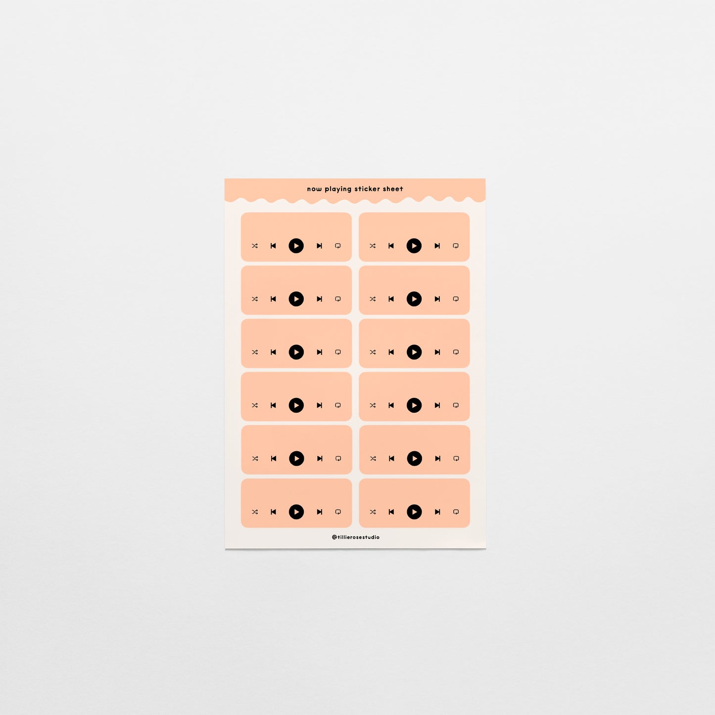 Orange Now Playing Sticker Sheet