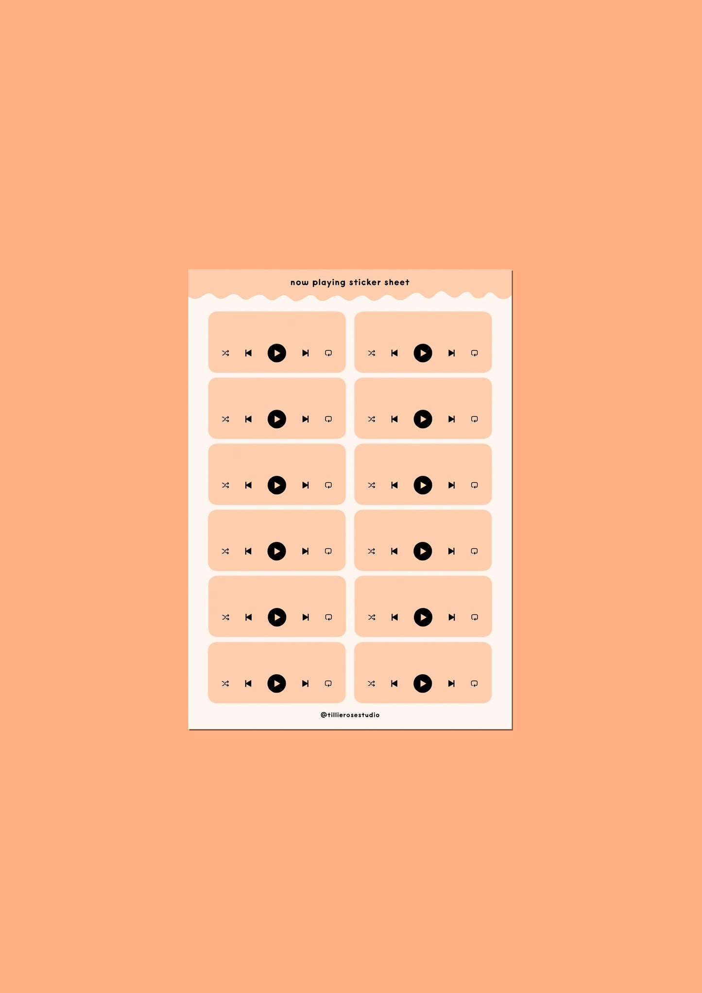 Orange Now Playing Sticker Sheet