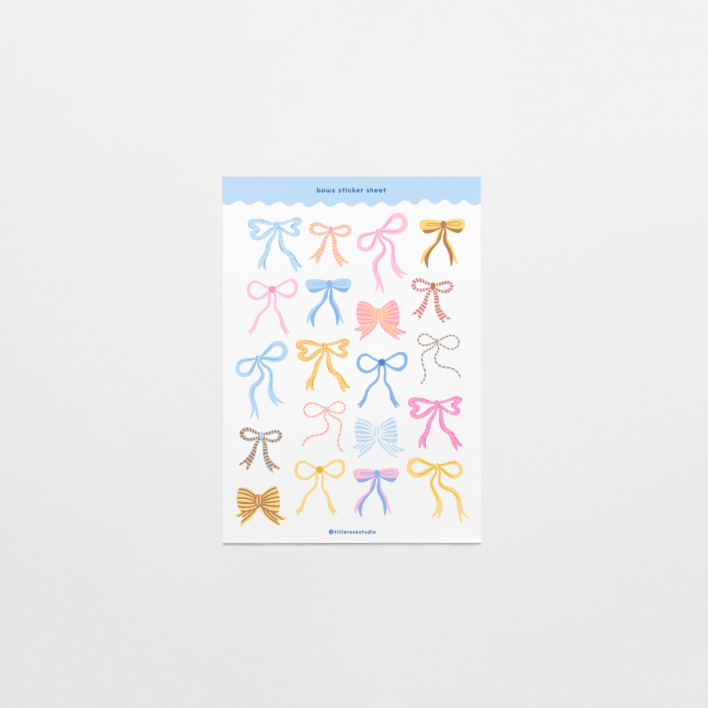 Pastel Bows Clear Vinyl Sticker Sheet