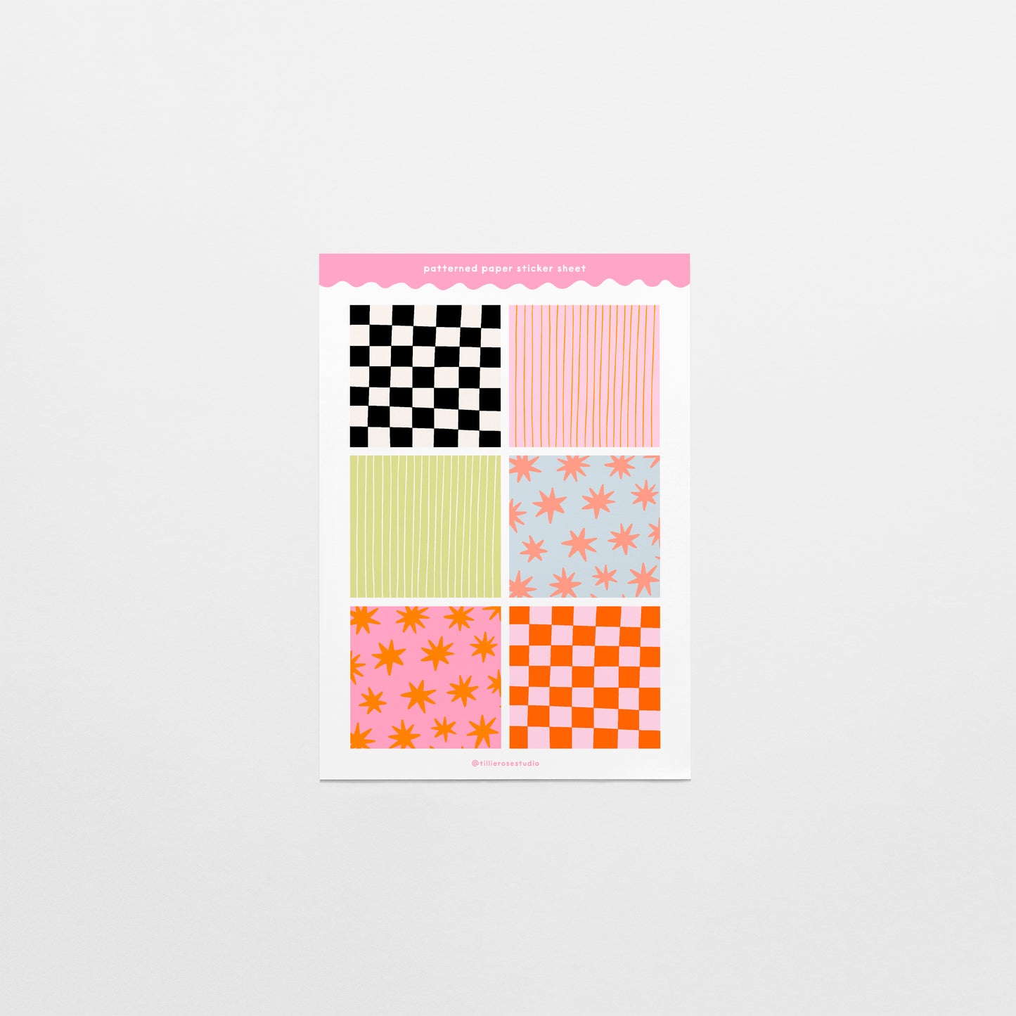 Patterned Paper Squares Sticker Sheet
