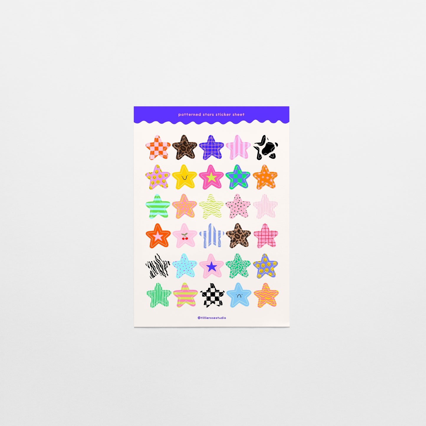 Patterned Stars Sticker Sheet