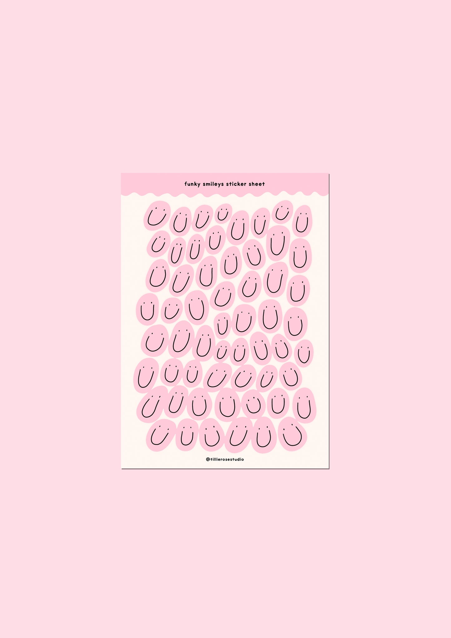 Pink Groovy Smiles Sticker Sheet