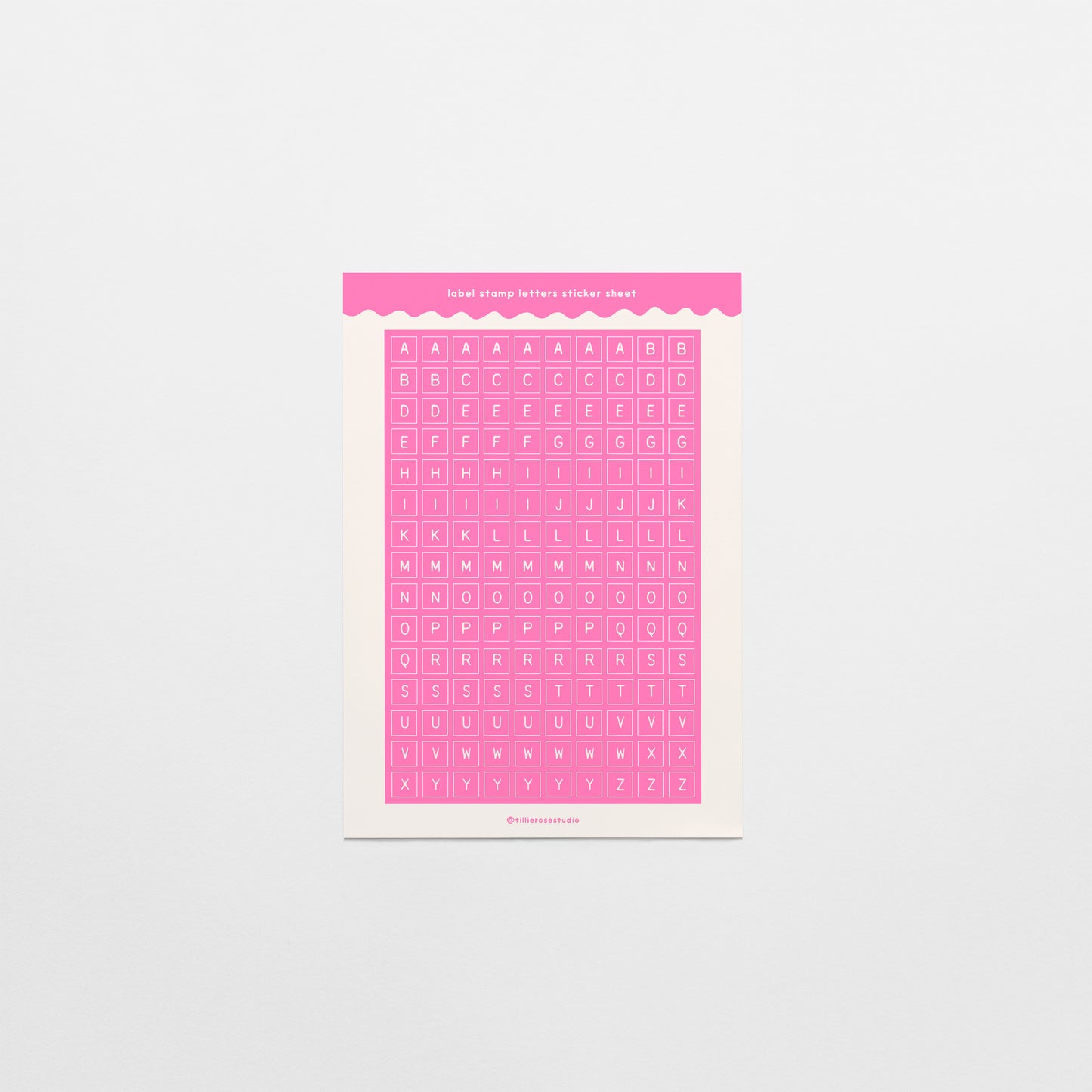 Pink Label Stamp Letter Sticker Sheet