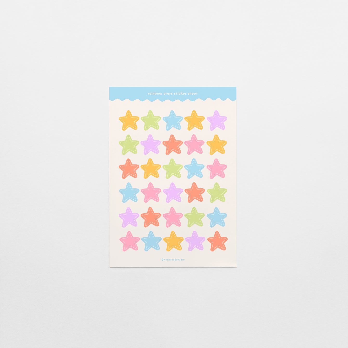 Rainbow Stars Sticker Sheet