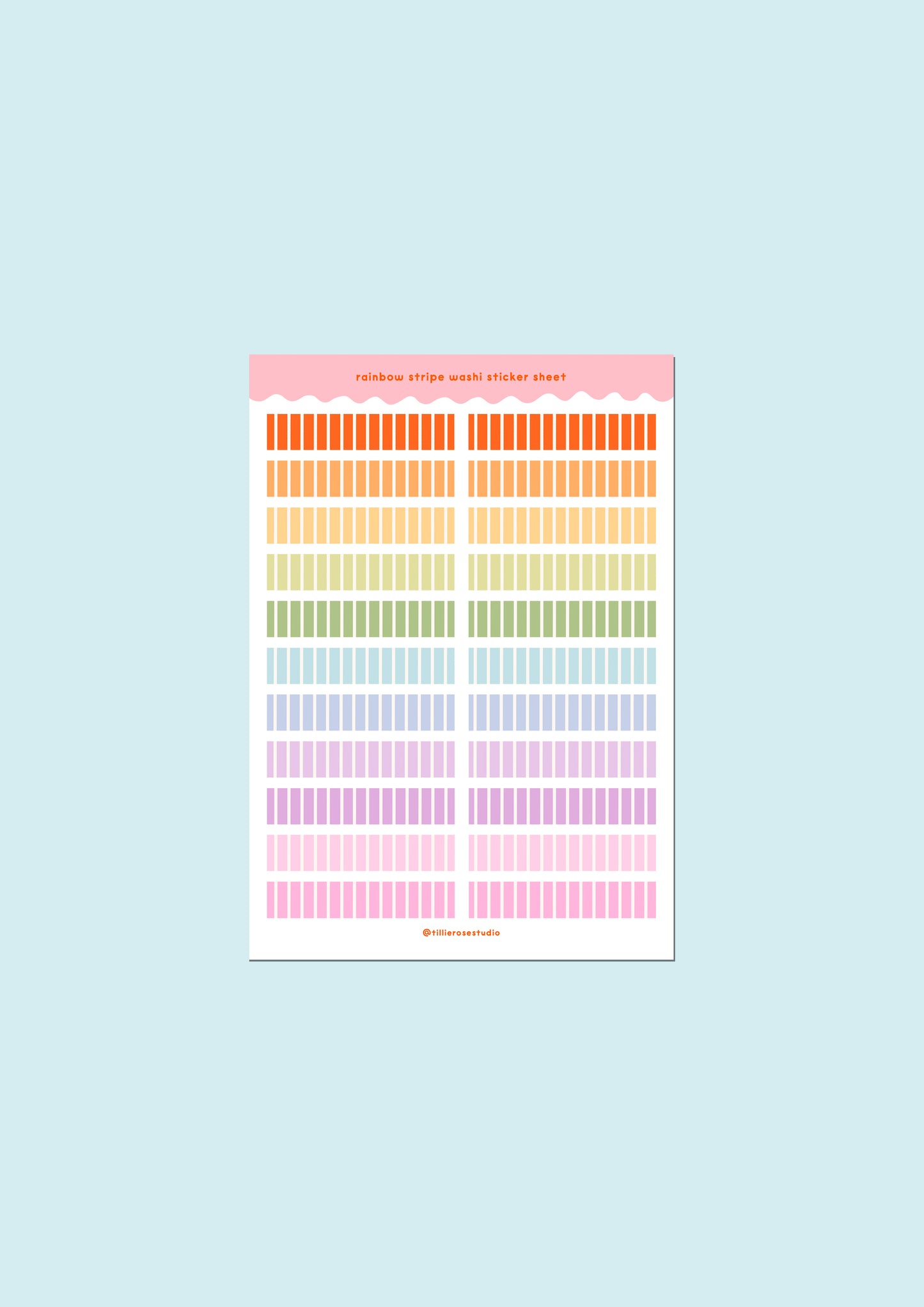 Rainbow Stripe Washi Sticker Sheet