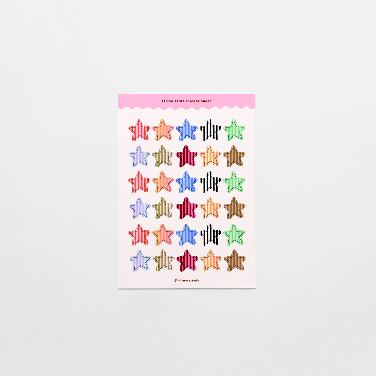 Stripe Stars Sticker Sheet