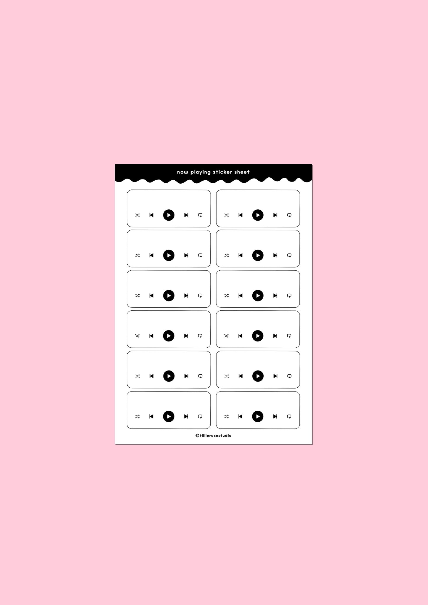 White Now Playing Sticker Sheet