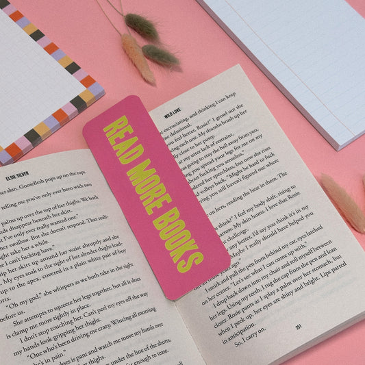 Read More Books Pink and Green Bookmark