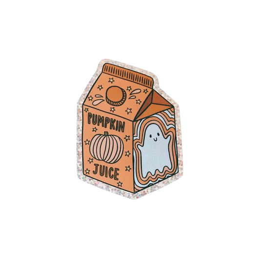 Pumpkin Juice Box Glitter Vinyl Sticker