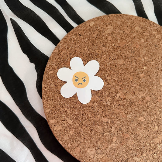 Grumpy Flower Vinyl Sticker