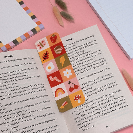 Autumnal Checkerboard Icons Bookmark