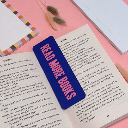 Read More Books Blue and Pink Bookmark