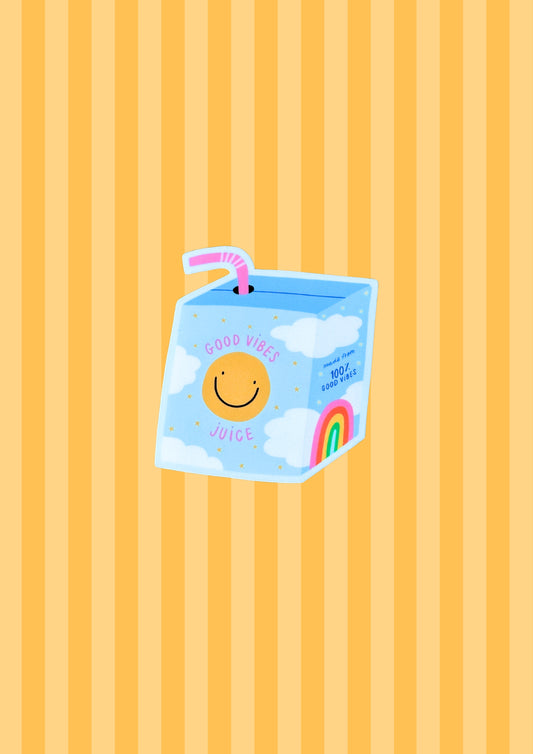 Good Vibes Juice Box Matte Vinyl Sticker