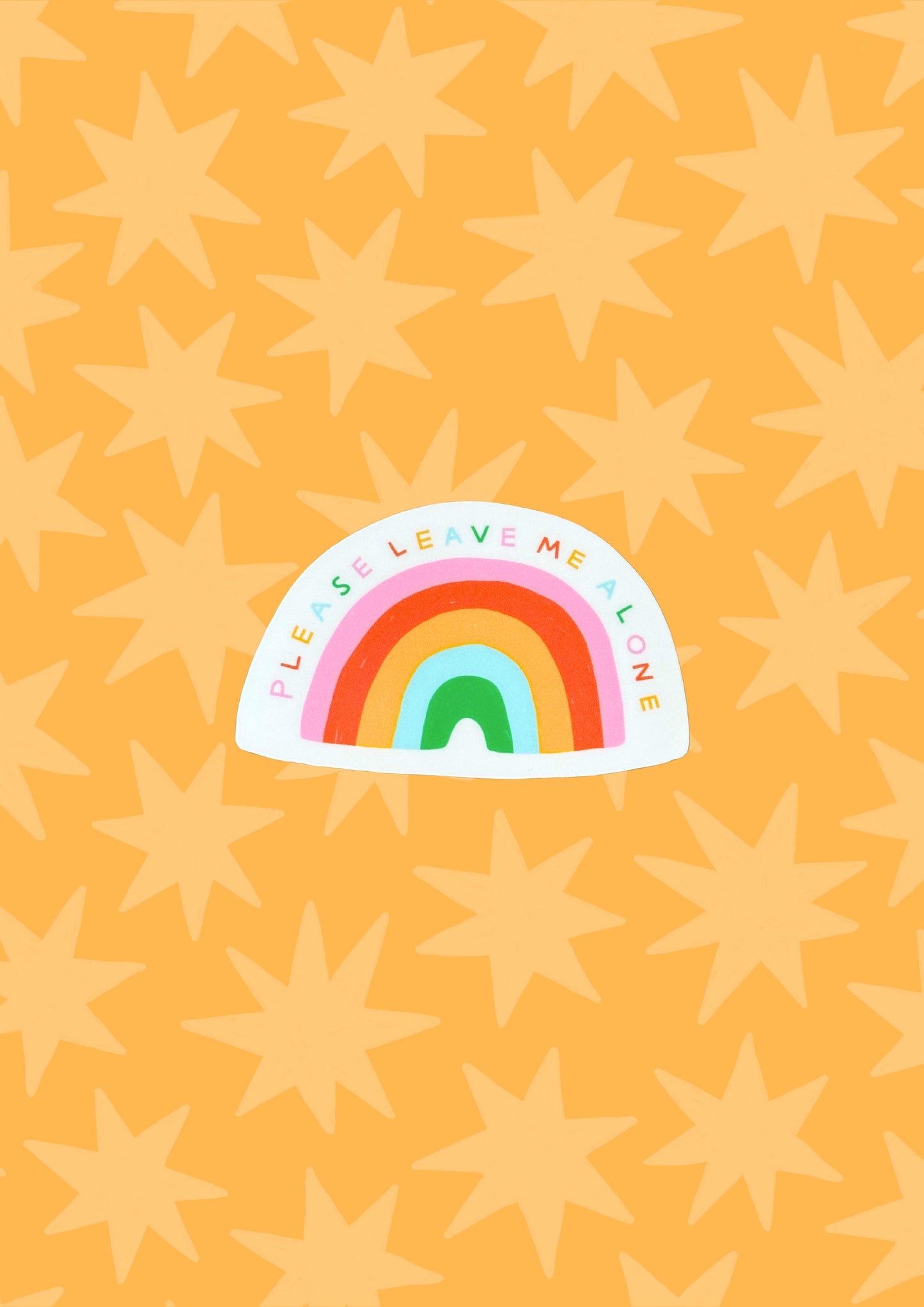 Please Leave Me Alone Rainbow Matte Vinyl Sticker