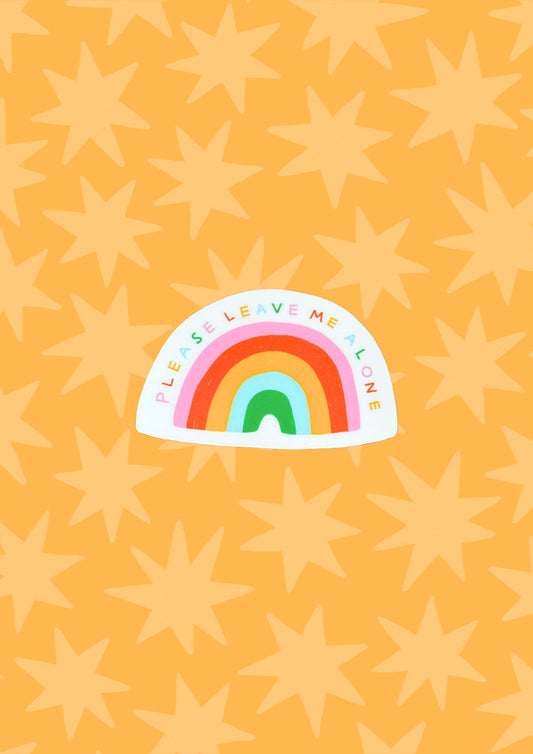 Please Leave Me Alone Rainbow Matte Vinyl Sticker