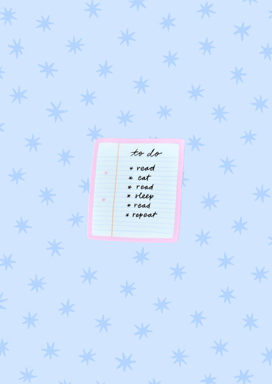 Reading To Do List Vinyl Sticker