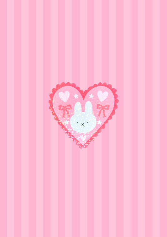 Bunny Heart Vinyl Sticker