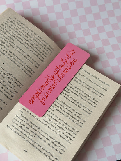 Emotionally Attached to Fictional Characters Bookmark