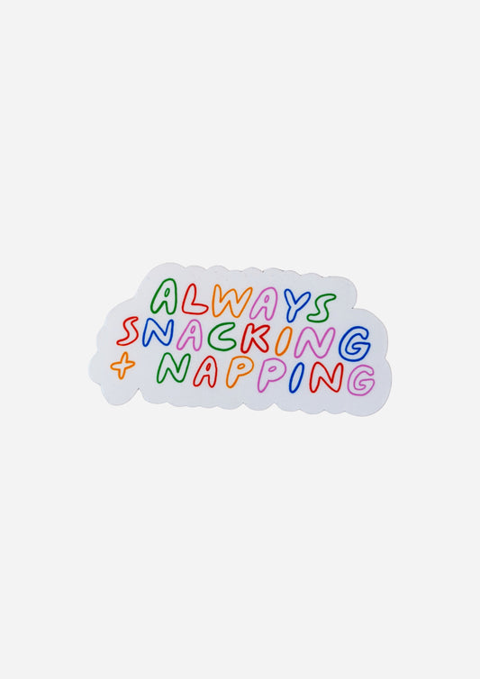 Always Snacking & Napping Vinyl Sticker