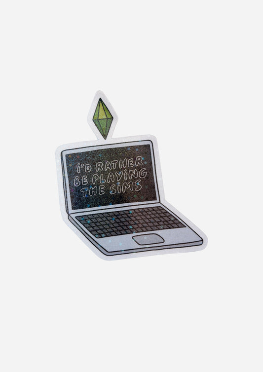 I'd Rather Be Playing The Sims Vinyl Sticker