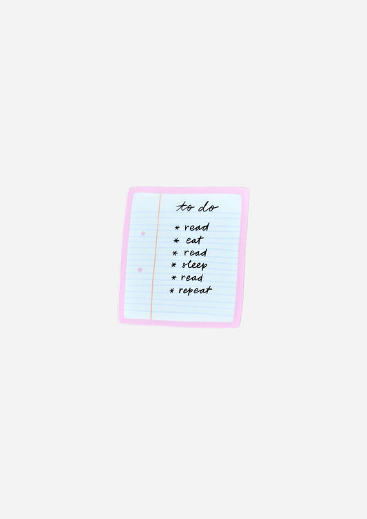 Reading To Do List Vinyl Sticker