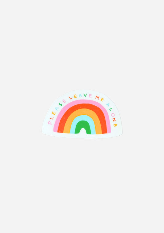 Please Leave Me Alone Rainbow Matte Vinyl Sticker