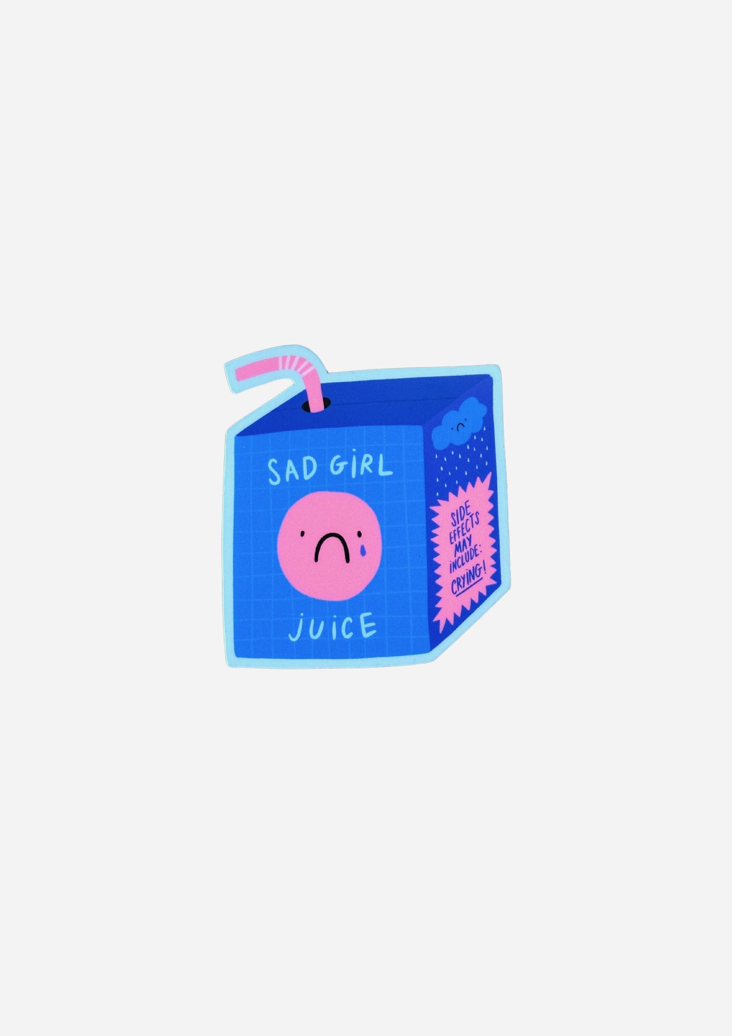 Sad Girl Juice Box Matte Vinyl Sticker