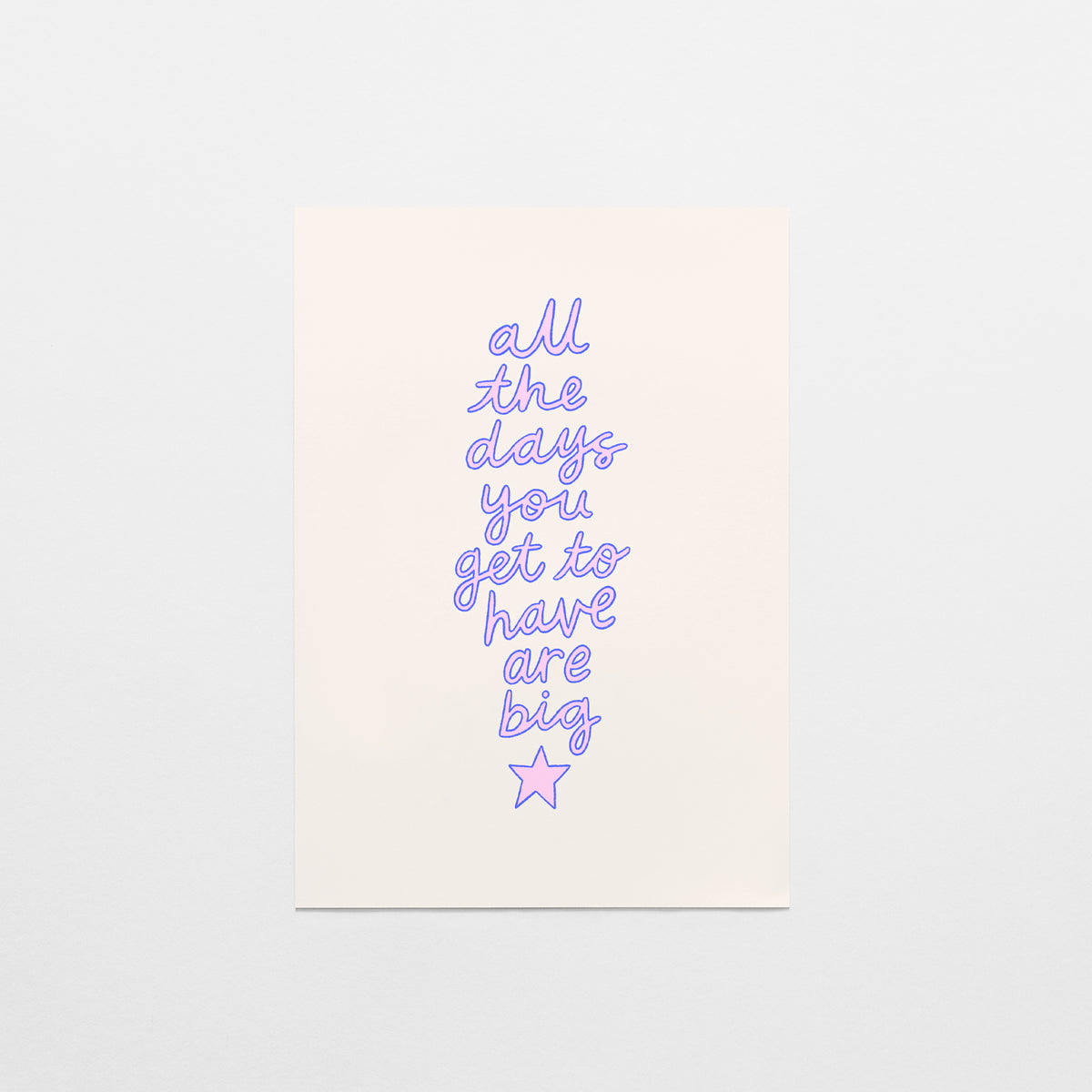 All The Days You Get to Have are Big Postcard