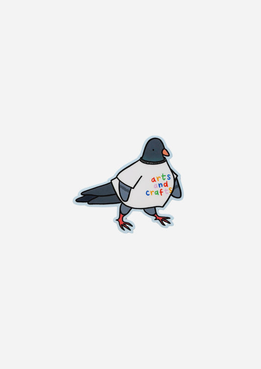 Arts & Crafts Pigeon Vinyl Sticker