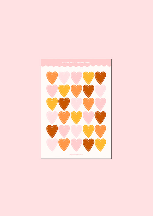 Autumn Hearts Sticker Sheet