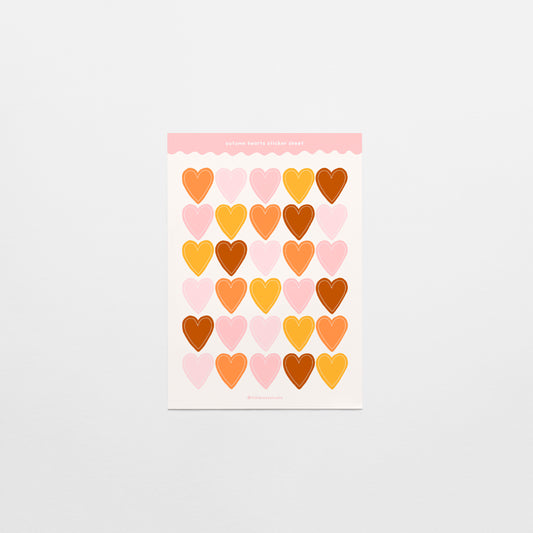 Autumn Hearts Sticker Sheet