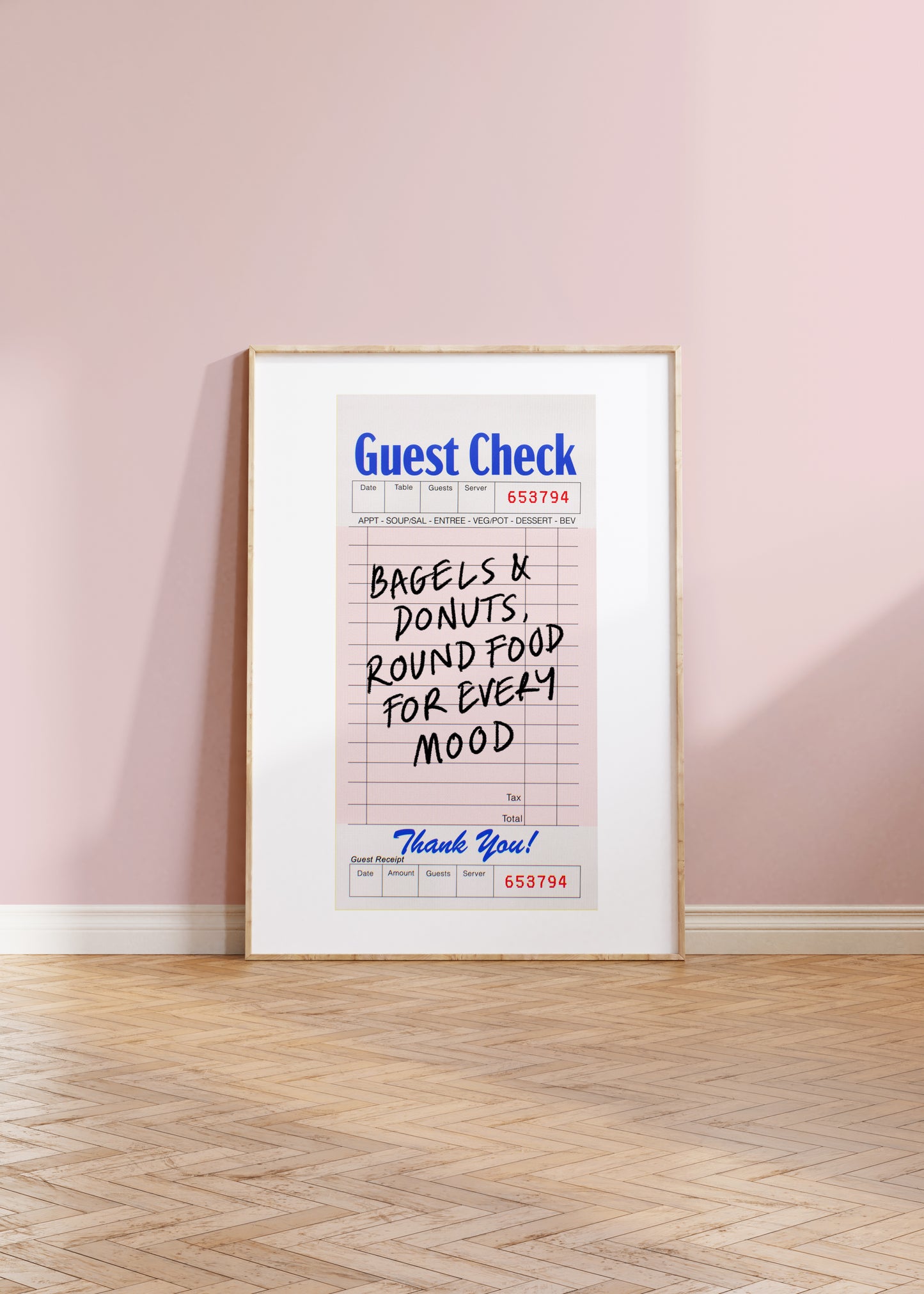 Bagels & Donuts, Round Food For Every Mood Guest Check Print