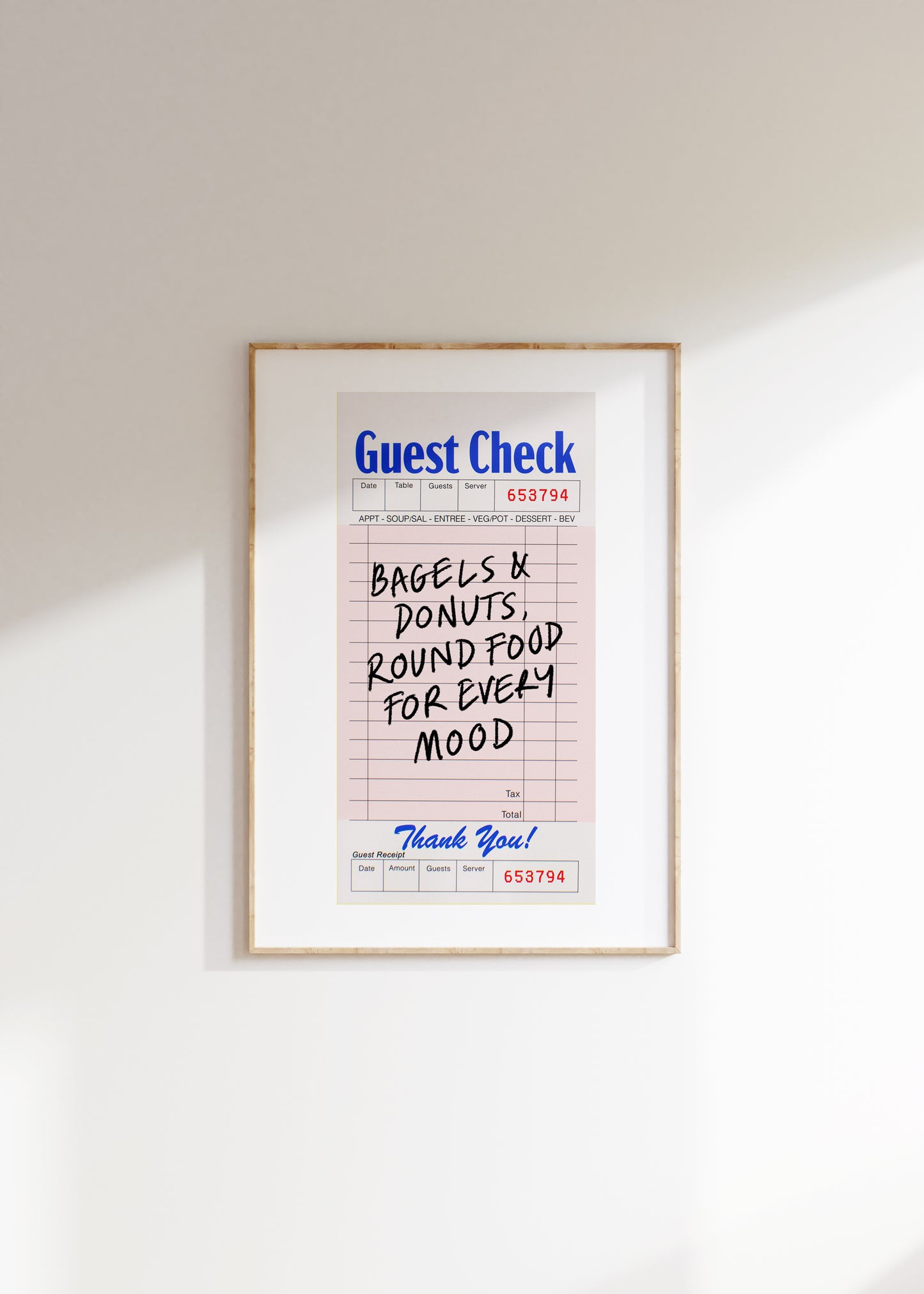 Bagels & Donuts, Round Food For Every Mood Guest Check Print