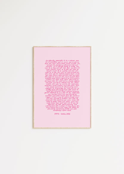 Barbie Monologue Quote Print