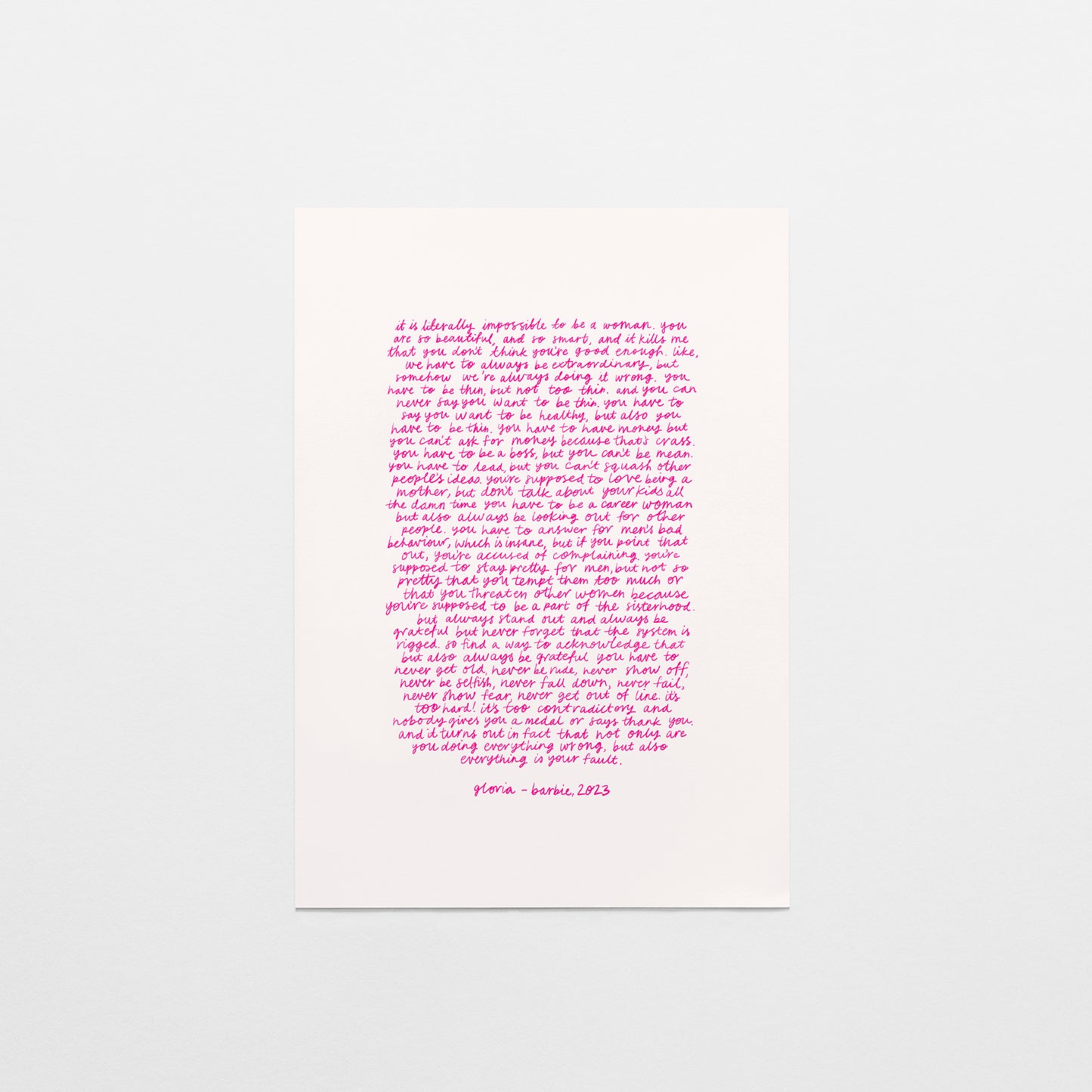 Barbie Speech Postcard