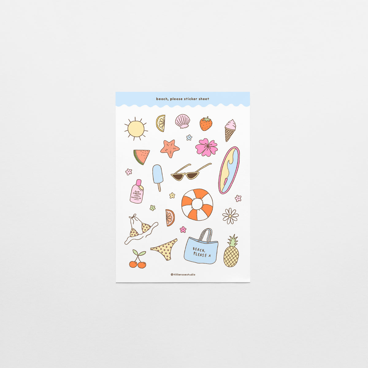 Beach Please Sticker Sheet