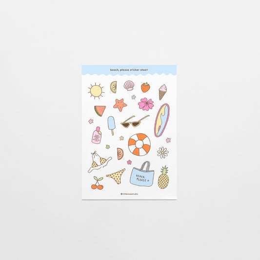 Beach Please Sticker Sheet