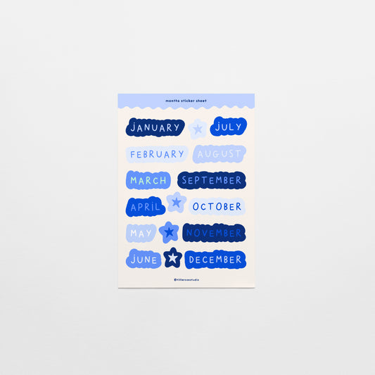Big Blue Months Sticker Sheet