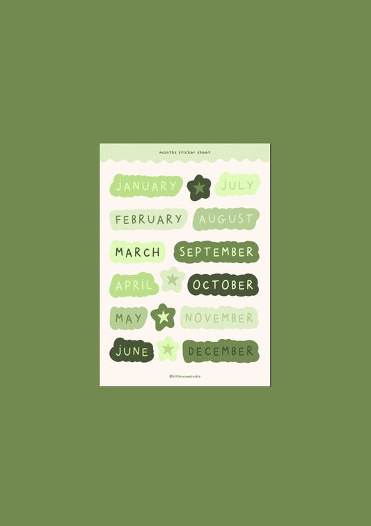 Big Green Months Sticker Sheet